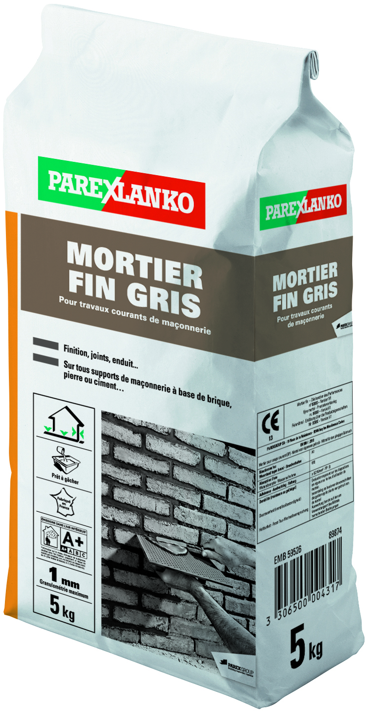 Mortier fin gris 5kg - PAREXLANKO